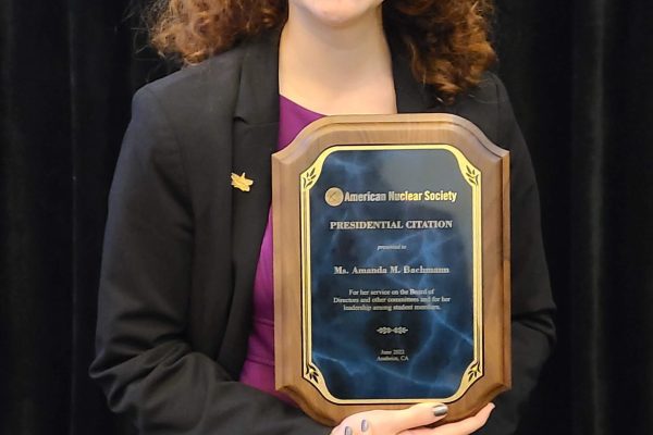 Amanda Bachmann receiving Presidential Citation at ANS 2022 Annual Meeting