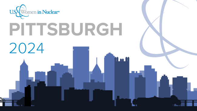 Graphic for the U.S. WIN 2024 Conference in Pittsburgh showing the city skyline in the background.